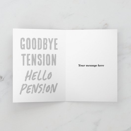 人おもしろい々の退職挨拶カー退職したド カード (内部)