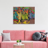 人おもしろい々グラフィティ通りアー実在ト、ワールドアート キャンバスプリント (インサイチュ (リビング))