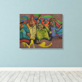 人おもしろい々グラフィティ通りアー実在ト、ワールドアート キャンバスプリント (インサイチュ (ウッドフロア))