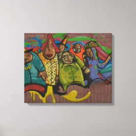 人おもしろい々グラフィティ通りアー実在ト、ワールドアート キャンバスプリント