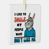 人おもしろい々皮肉で馬ロバスマイル セラミックオーナメント (右)