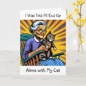 人おもしろいに向けた高齢化ユーモア独身の カード (黄色い花)