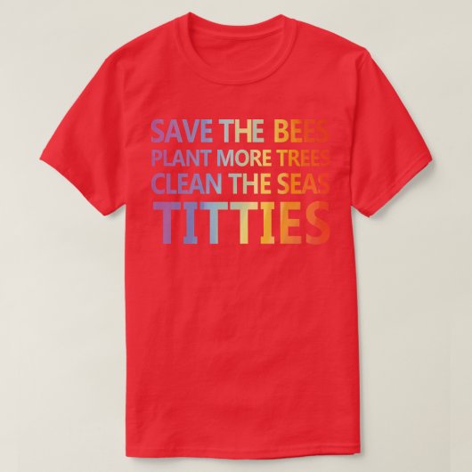 人おもしろいは救蜂は木を綺麗に植える Tシャツ (デザイン正面)