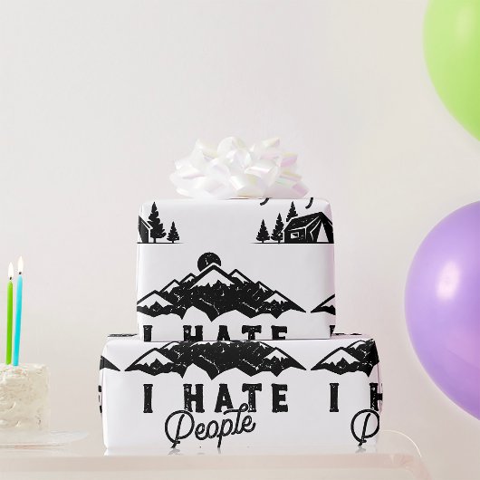 人おもしろい嫌いのアンチソーシャルキャンプ ラッピングペーパー