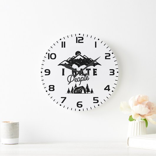 人おもしろい嫌いのアンチソーシャルキャンプ ラージ壁時計