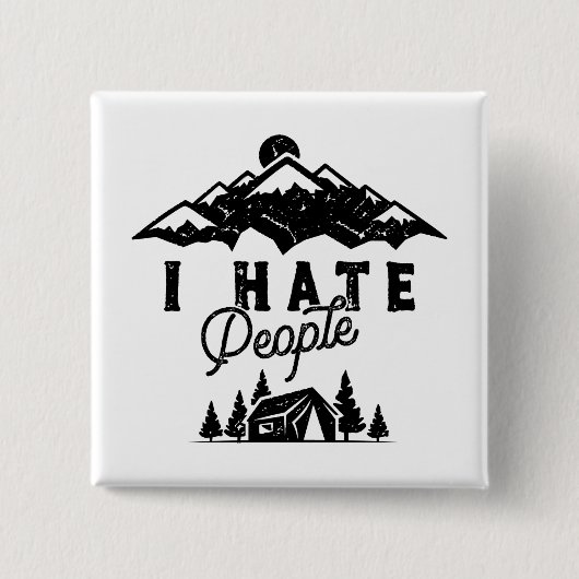 人おもしろい嫌いのアンチソーシャルキャンプ 缶バッジ (正面)