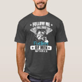 人おもしろい後を追教魚釣りの私フィッシャー Tシャツ (正面)