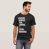 人おもしろい，女性，男性，カメラ，テレビ，刑務所，ハハ Tシャツ (正面フル)