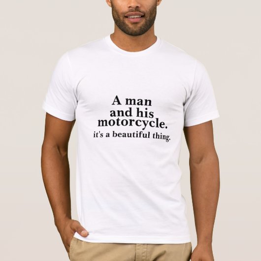 人および彼のオートバイ美しい事 Tシャツ (正面)