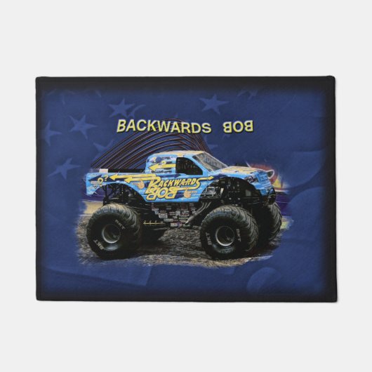 人および男の子のトラックのドア・マット ドアマット (正面)