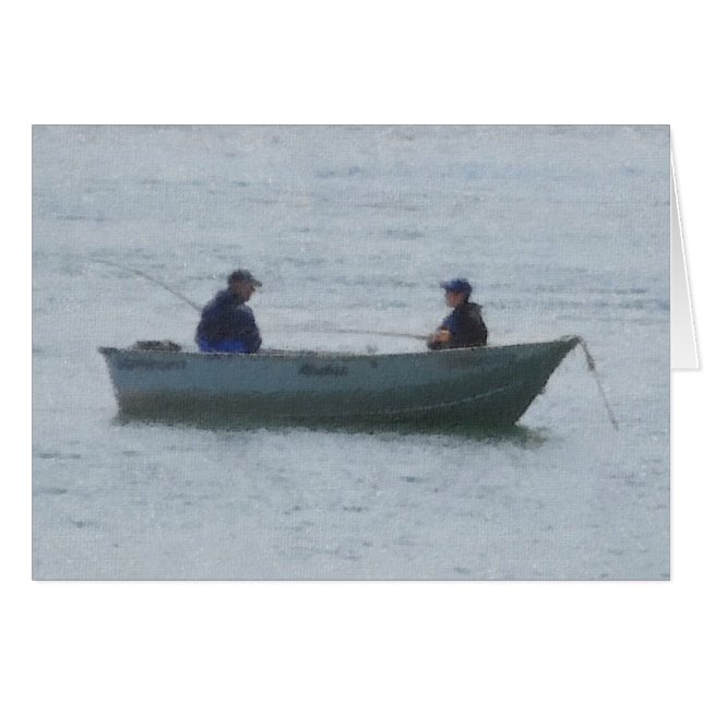 人および男の子の魚釣り (正面横)