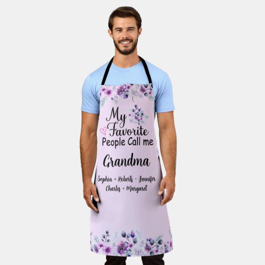 人お気に入りの々はおばあちゃんと呼ばれる |グランドキッズ名 エプロン (着用した状態)