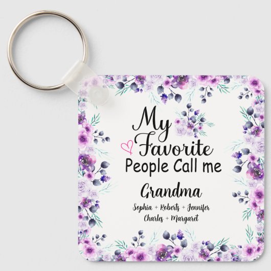 人お気に入りの々はおばあちゃんと呼ばれる |グランドキッズ名 キーホルダー (正面)