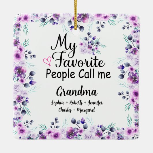 人お気に入りの々はおばあちゃんと呼ばれる |グランドキッズ名 セラミックオーナメント (裏面)