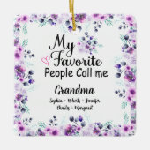 人お気に入りの々はおばあちゃんと呼ばれる |グランドキッズ名 セラミックオーナメント (正面)