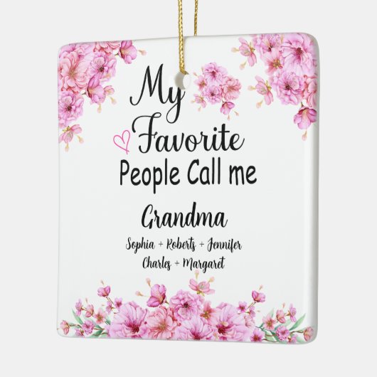 人お気に入りの々はおばあちゃんと呼ばれる |グランドキッズ名 セラミックオーナメント (左)