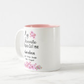 人お気に入りの々はおばあちゃんと呼ばれる |グランドキッズ名 ツートーンマグカップ (正面左)