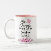 人お気に入りの々はおばあちゃんと呼ばれる |グランドキッズ名 ツートーンマグカップ (左)
