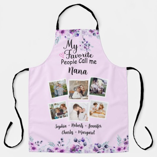 人お気に入りの々は私をナナと呼ぶ孫の名前の写真 エプロン (正面)