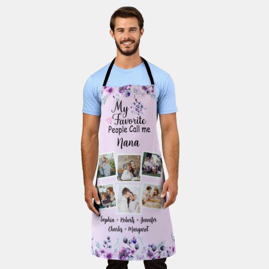 人お気に入りの々は私をナナと呼ぶ孫の名前の写真 エプロン (着用した状態)