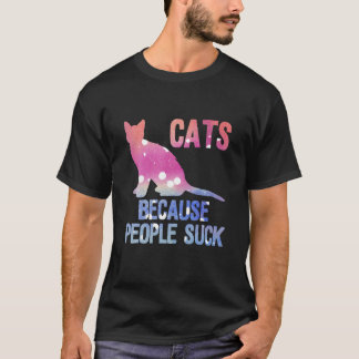 人がシャツを着て吸いる猫 Tシャツ