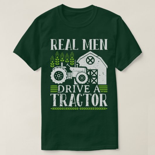 人がトラク実在ターを運転する Tシャツ (デザイン正面)