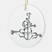 人が付いている低音、直立したおよび電気輪郭 セラミックオーナメント (左)