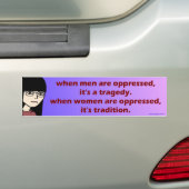 人が圧迫されるとき、それは悲劇です バンパーステッカー (車上)