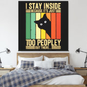 人が多いから入り込む黒猫 キャンバスプリント (インサイチュ (寝室))