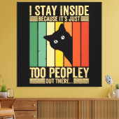 人が多いから入り込む黒猫 キャンバスプリント (インサイチュ (リビング))