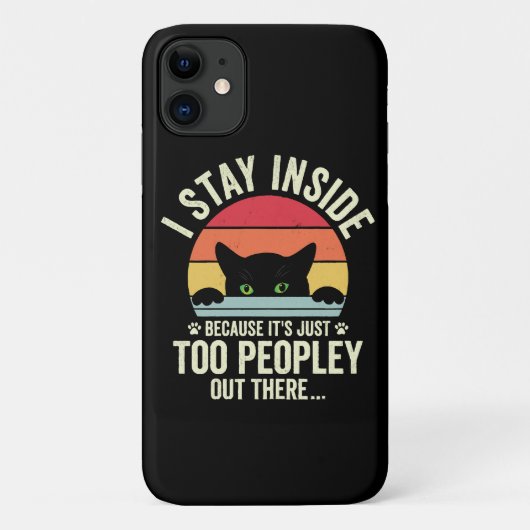 人が多すぎだから外に出ない猫 Case-Mate iPhoneケース (裏面)