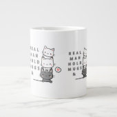人が実在マグマと猫を三つ持つ ジャンボコーヒーマグカップ (正面)