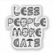 人が少ない猫が多いステッカー シール (正面)