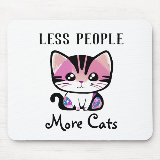 人が減れば猫が増える マウスパッド (正面)