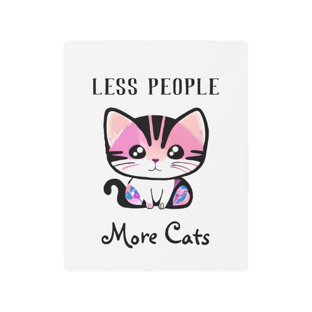 人が減れば猫が増える メタルプリント (正面)