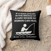 人が湖-魚釣り、おもしろいなノベルティで話せば クッション (ブランケット)