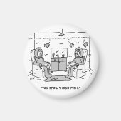 人が熱帯魚をだまおもしろいす漫画 マグネット (正面)