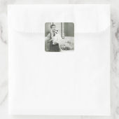 人が皿を洗う スクエアシール (バッグ)