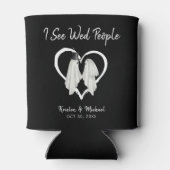 人が結婚幽霊ハロウィン結婚の黒を見る 缶クーラー (裏面)