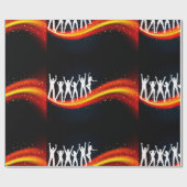 人が踊るシルエットのラッピングペーパー ラッピングペーパー (フラット)