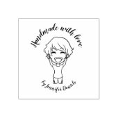 人が飛び跳ねるという愛で手作り ラバースタンプ (インプリント)