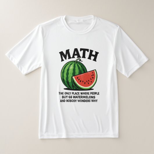 人が66個のスイカを買うのは数学だけ Tシャツ (レイダウン)