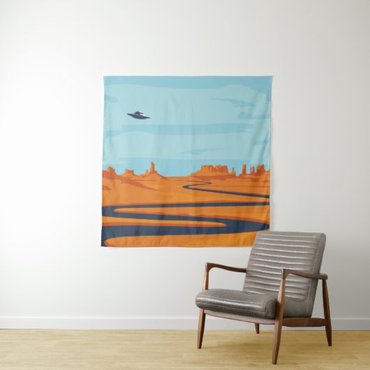 人けのない谷、山、暗い青々とした風景 タペストリー (インサイチュ)