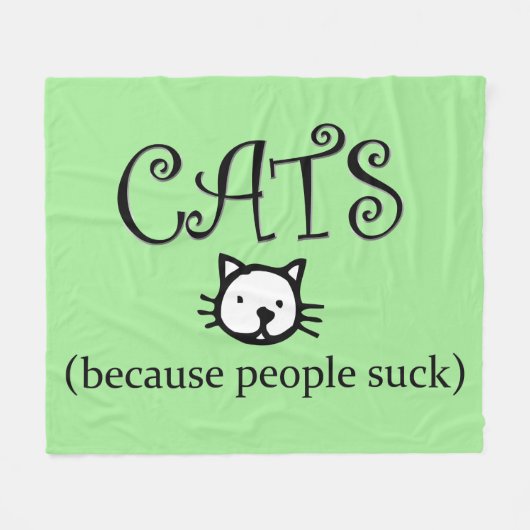 人だからね吸 フリースブランケット (正面(横))