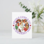 人とこ来こ奇妙に行く – 紫 ポストカード (スタンド正面)