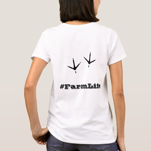 人と会えば会うほどチキンが好き!!! Tシャツ (裏面)