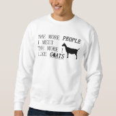 人と会えば会うほどヤギが好き スウェットシャツ (正面)