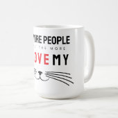 人と出会えば出会うほど猫が好き コーヒーマグカップ (正面右)