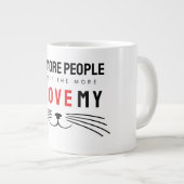 人と出会えば出会うほど猫が好き ジャンボコーヒーマグカップ (正面右)