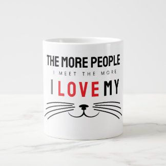 人と出会えば出会うほど猫が好き ジャンボコーヒーマグカップ